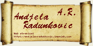 Anđela Radunković vizit kartica